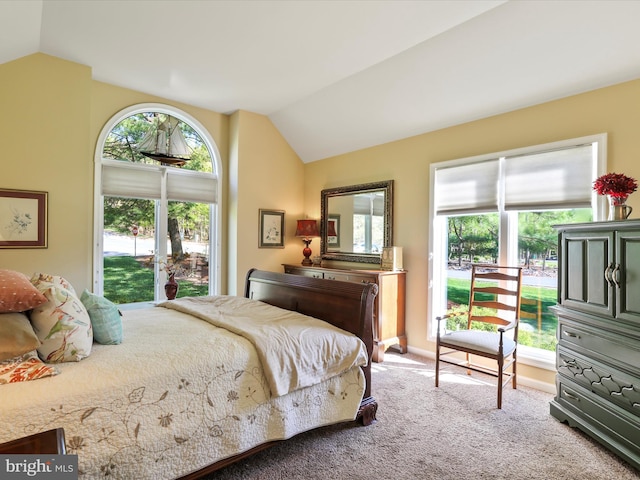 11 Spearpoint Ln, Hedgesville, WV 25427 - carpeted bedroom featuring lofted ceiling