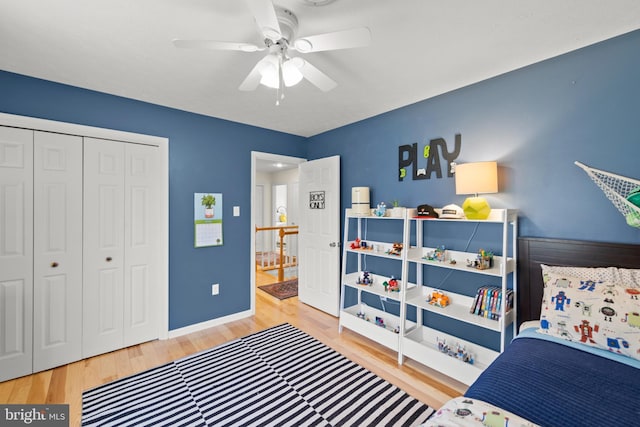 260 High Banks Rd, Stephenson, VA 22656 - bedroom with wood finished floors, ceiling fan, baseboards, and a closet
