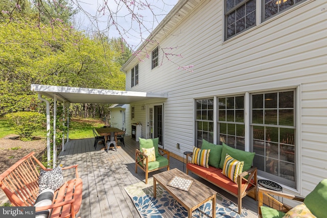 260 High Banks Rd, Stephenson, VA 22656 - view of patio / terrace with outdoor dining space, a wooden deck, and an outdoor living space