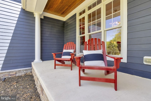 view of patio with covered porch