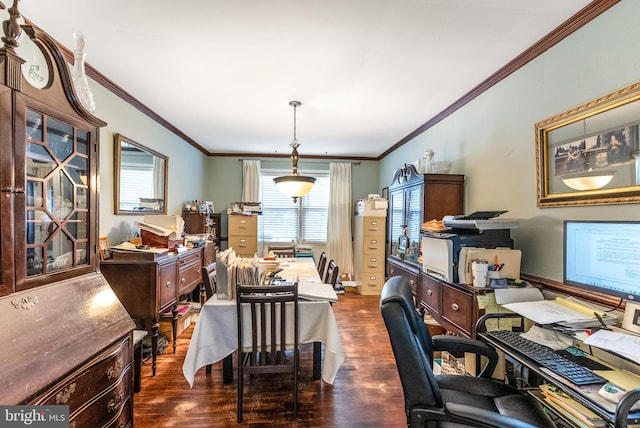 235 Medwick Garth E, Baltimore, MD 21228 - office with crown molding and dark wood-type flooring