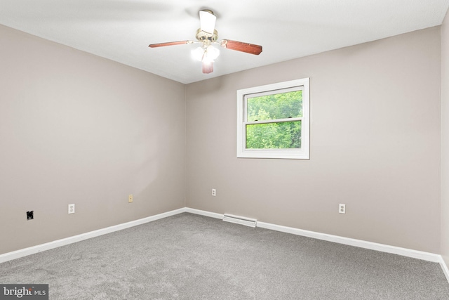 1604 Kathryn St, New Cumberland, PA 17070 - spare room featuring carpet, baseboards, and a ceiling fan