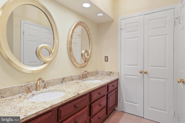 10204 Aspen Willow Dr, Fairfax, VA 22032 - full bath with double vanity and recessed lighting