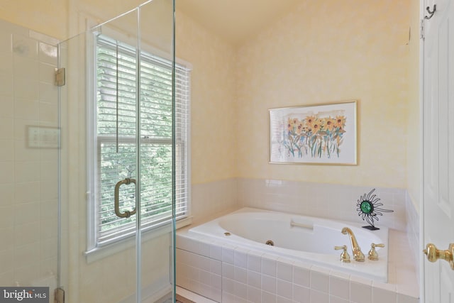10204 Aspen Willow Dr, Fairfax, VA 22032 - full bathroom with plenty of natural light, a garden tub, and a stall shower