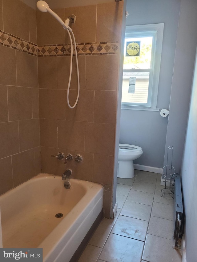 840 Cumberland St, Gloucester City, NJ 08030 - bathroom featuring toilet, tile patterned flooring, and bathtub / shower combination