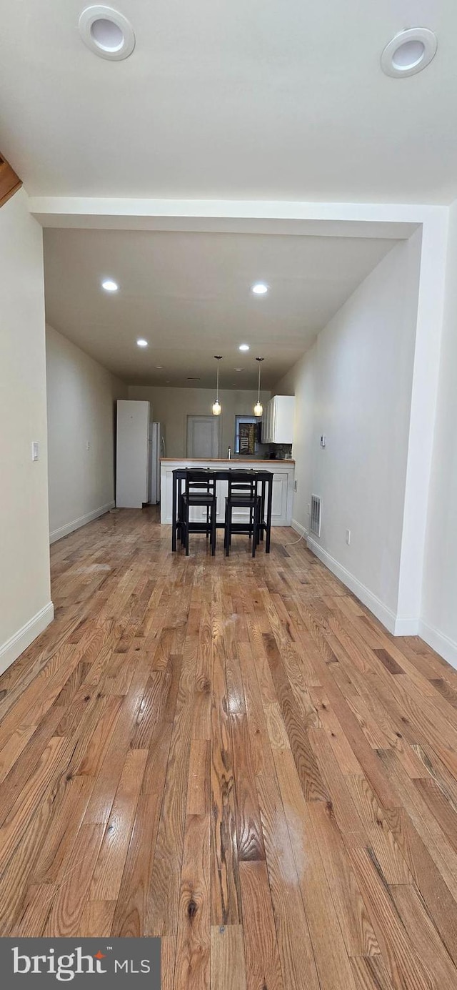 2113 E William St, Philadelphia, PA 19134 - dining area with baseboards, recessed lighting, light wood-style flooring, and visible vents