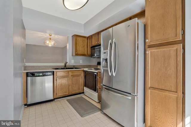 46726 Summit Ter Unit 136, Sterling, VA 20164 - kitchen featuring a sink, appliances with stainless steel finishes, light tile patterned flooring, and light countertops