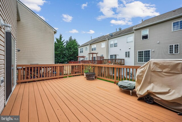 14019 Rockingham Rd, Germantown, MD 20874 - wooden deck featuring a residential view
