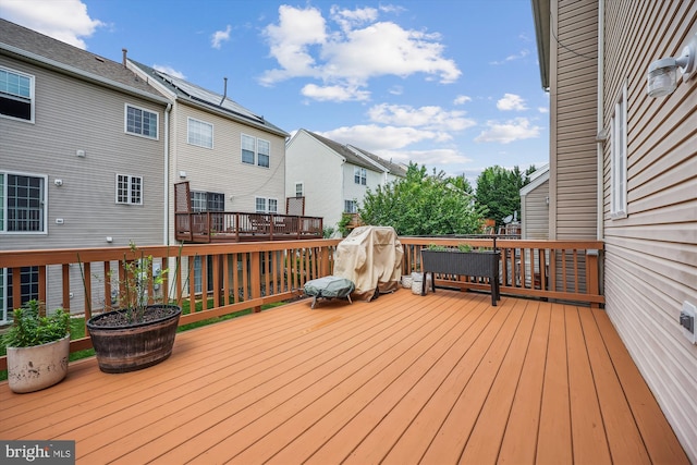 14019 Rockingham Rd, Germantown, MD 20874 - wooden deck featuring a residential view