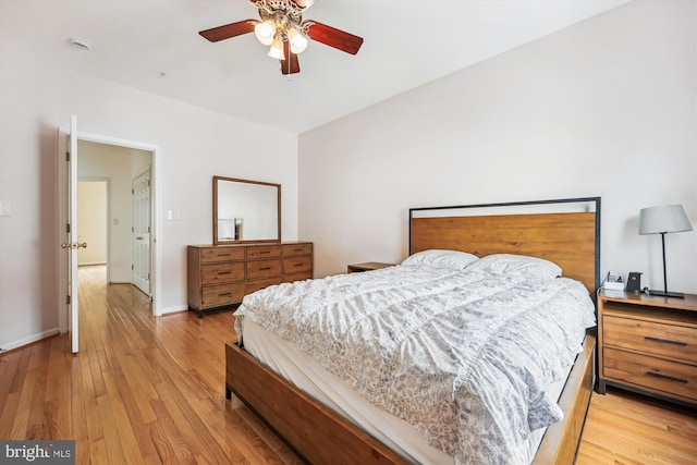 14019 Rockingham Rd, Germantown, MD 20874 - bedroom featuring light wood-style floors, baseboards, and a ceiling fan