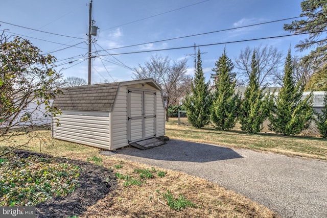 view of shed