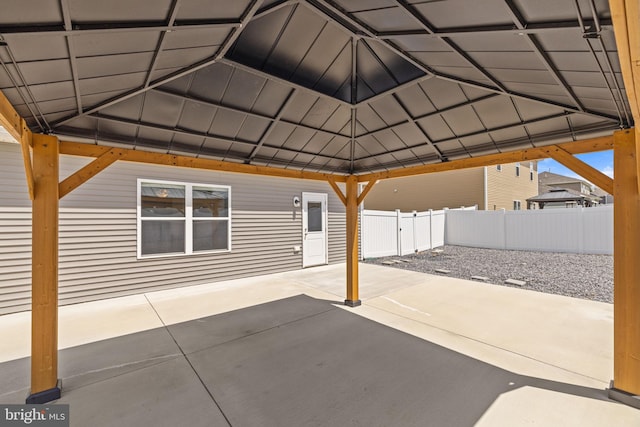 view of patio / terrace with a gazebo and fence