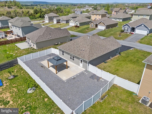 bird's eye view with a residential view