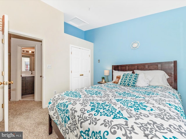 13107 Bridger Dr Unit 104, Germantown, MD 20874 - carpeted bedroom featuring attic access