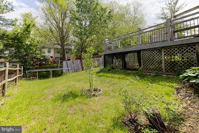 950 Wampler Ln, Westminster, MD 21158 - view of yard with a wooden deck and fence