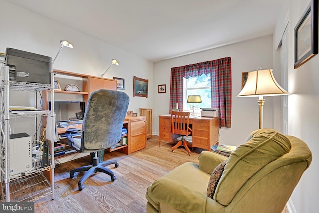 office area featuring wood finished floors