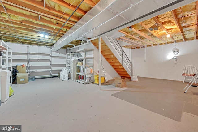 unfinished below grade area with stairs