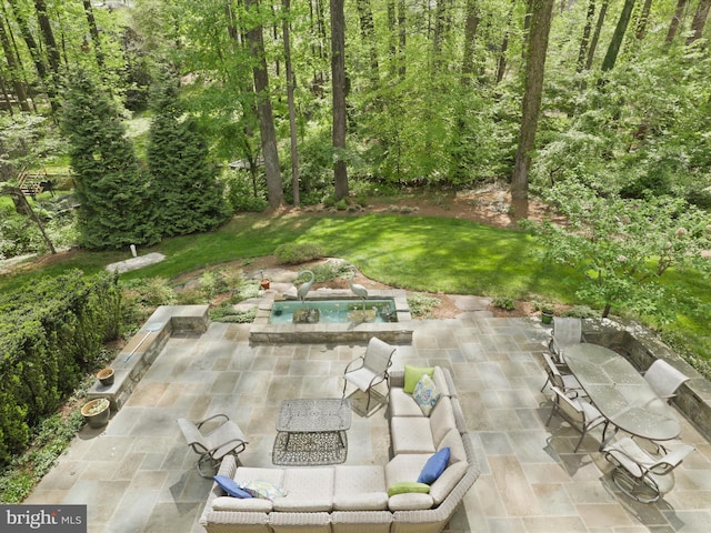 view of patio with an outdoor hangout area