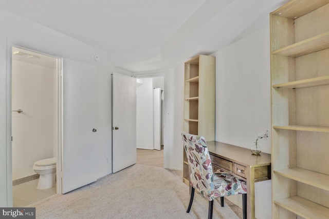 office space with carpet flooring