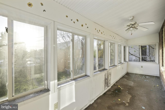 view of unfurnished sunroom