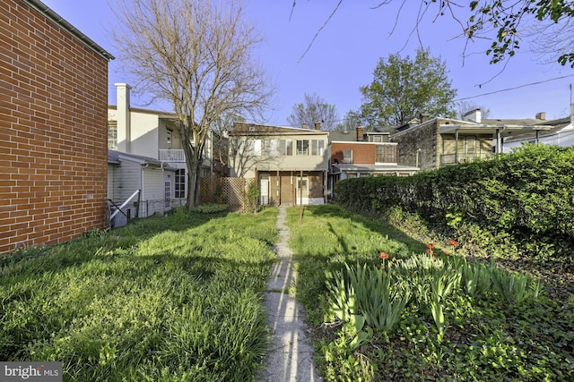 view of yard with fence