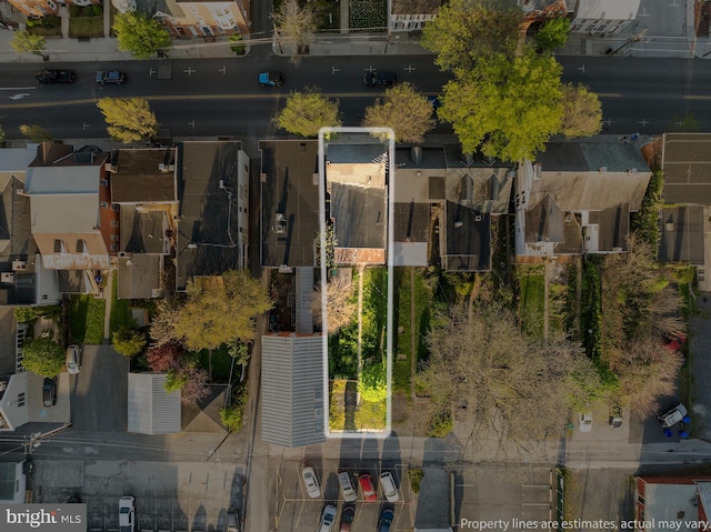 drone / aerial view with a residential view