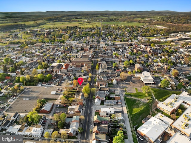 birds eye view of property with a residential view and a mountain view