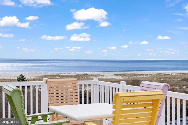 water view featuring a beach view