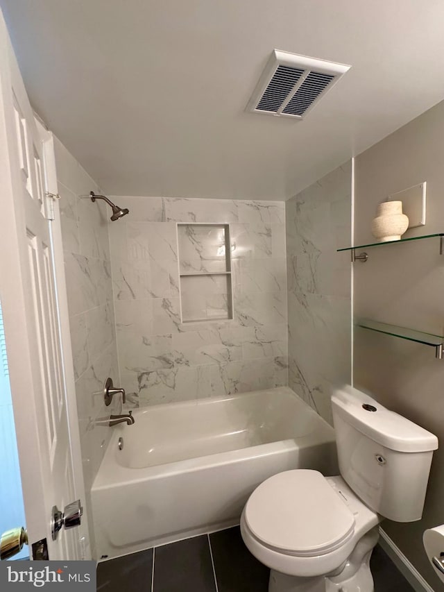 511 N Armistead St Unit T2, Alexandria, VA 22312 - full bath featuring visible vents,  shower combination, tile patterned flooring, and toilet
