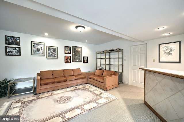 6 Pond Ridge Ln, Hanover, PA 17331 - living room with light colored carpet, recessed lighting, and baseboards
