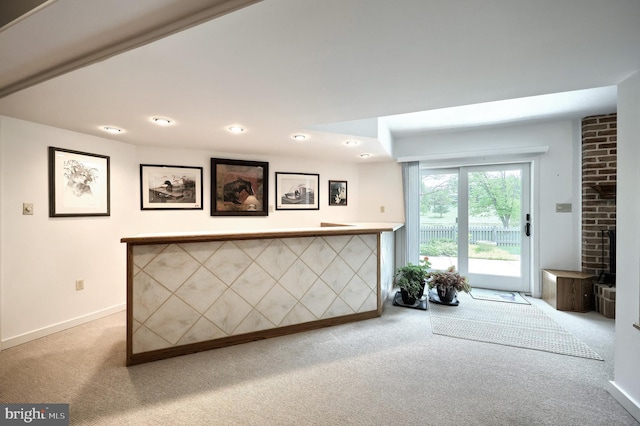 6 Pond Ridge Ln, Hanover, PA 17331 - reception featuring a dry bar, recessed lighting, and a fireplace
