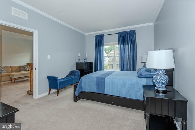 7928 Meridian Dr, Pasadena, MD 21122 - bedroom with ornamental molding, baseboards, and carpet floors