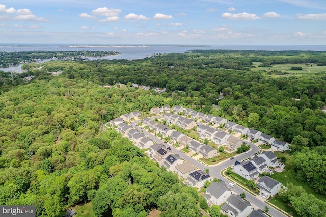 7928 Meridian Dr, Pasadena, MD 21122 - aerial view of residential area featuring a forest and a large body of water