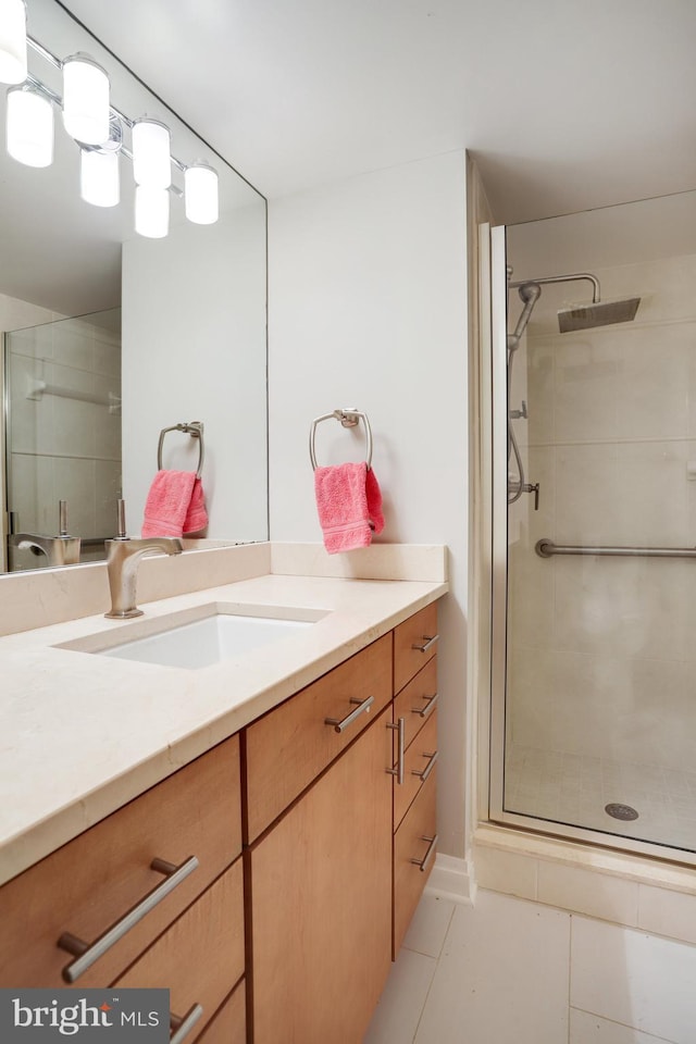 900 Stafford St N Unit 2222, Arlington, VA 22203 - bathroom featuring tile patterned floors, vanity, and a stall shower