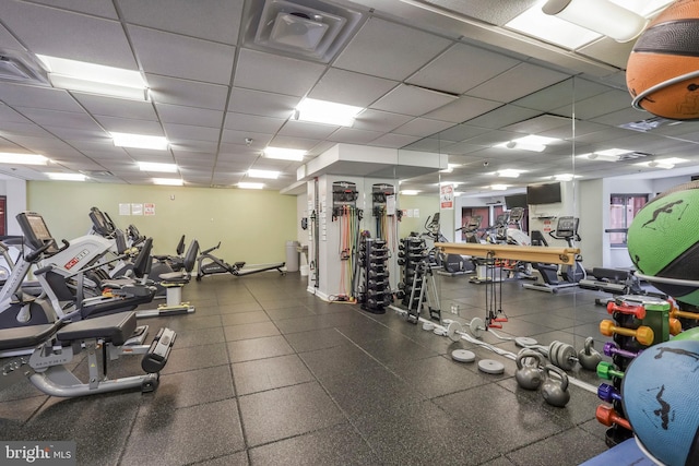 900 Stafford St N Unit 2222, Arlington, VA 22203 - exercise room with visible vents and a paneled ceiling