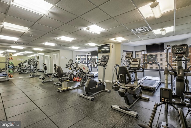 900 Stafford St N Unit 2222, Arlington, VA 22203 - gym with visible vents and a paneled ceiling