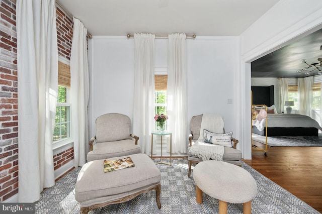 living area with wood finished floors