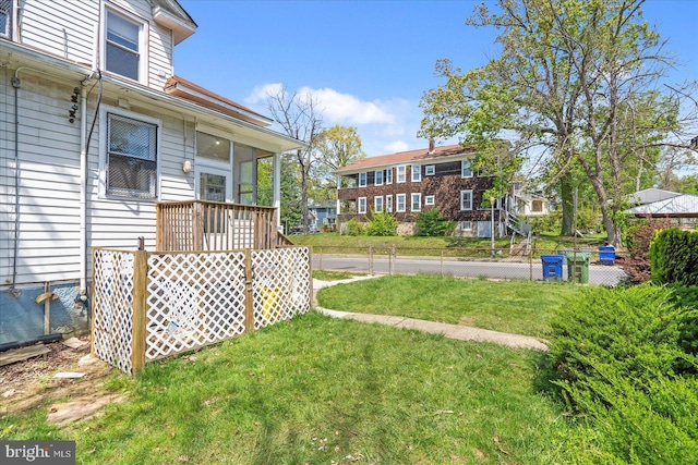 view of yard featuring fence