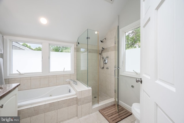 403 Thomas St, Alexandria, VA 22302 - bathroom featuring a shower stall, a wealth of natural light, a garden tub, and vanity