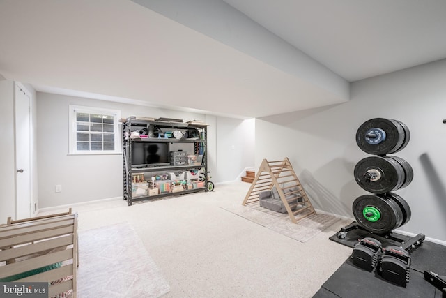 403 Thomas St, Alexandria, VA 22302 - exercise area featuring carpet floors and baseboards