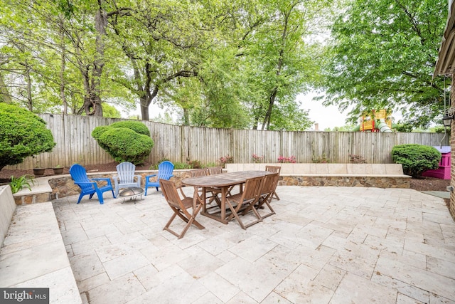 403 Thomas St, Alexandria, VA 22302 - view of patio / terrace featuring a fenced backyard and outdoor dining space