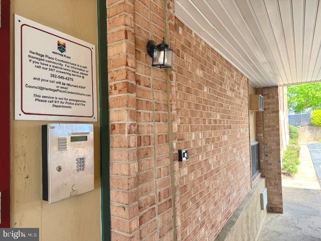 details featuring brick siding