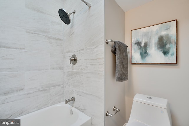 full bathroom featuring bathing tub / shower combination and toilet