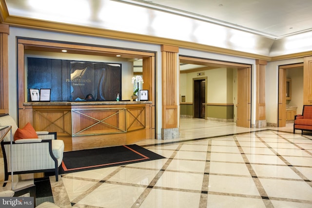 view of reception area