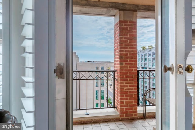doorway featuring tile patterned floors