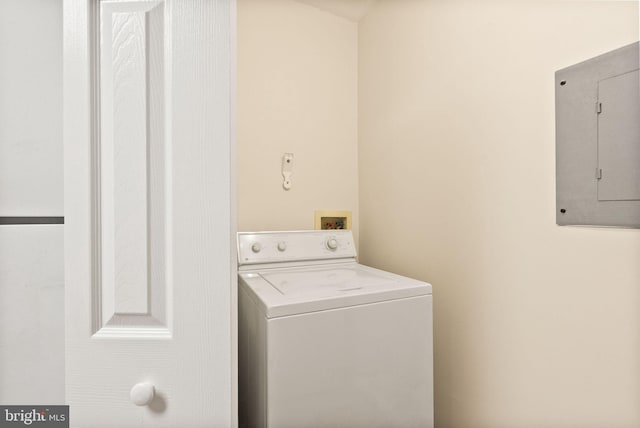 8075 Lacy Dr Unit 303, Manassas, VA 20109 - washroom with electric panel, laundry area, and washer / clothes dryer