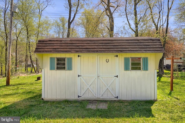 view of shed