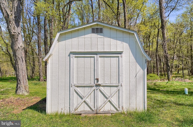 view of shed