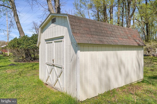 view of shed