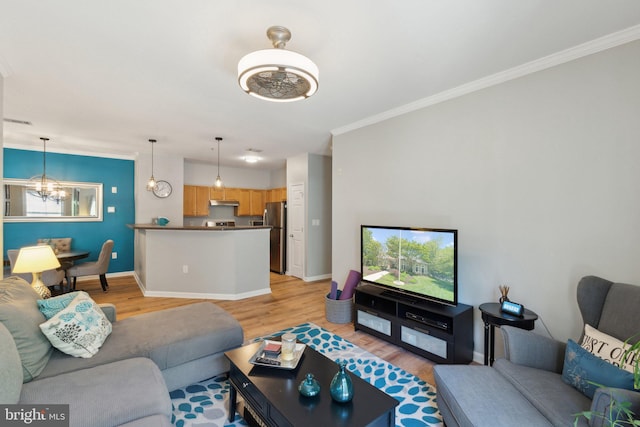 13347 Connor Dr Unit H, Centreville, VA 20120 - living area with light wood-type flooring, crown molding, and baseboards
